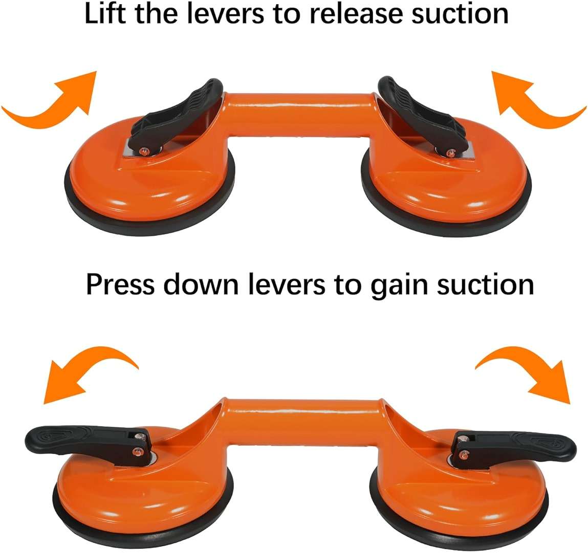 Floor Gap Fixer Tool for Laminate Floor Gap Repair Includes Heavy Duty Aluminum Suction Cup and Fiberglass Handle Rubber Mallet (Can't Use on Scraped Surface Floor) - Orange Kit - Image 4