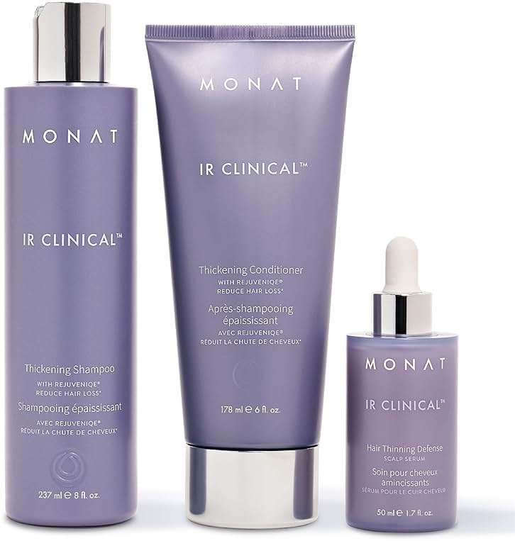 MONAT IR Clinical System – Complete Hair Care Restoration Kit with Thickening Shampoo, Conditioner & Thinning Defense Serum – Strengthens, Protects, & Revives Hair for Thicker, Fuller-Looking Results - Product Image
