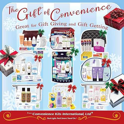 Convenience Kits International Women’s Super Premium 31 PC Travel Kit Featuring: Ensemble of Travel-Size Hair Care Products Plus Face, Body, Oral Care, Travel Essentials in Large Purple Toiletry Bag - Image 4