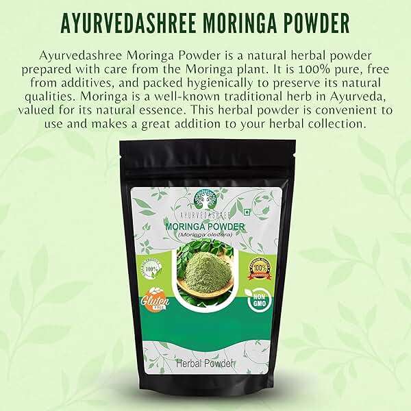 AYURVEDASHREE Moringa Leaf Powder 100 Gm I Moringa Olifera Powder I Lab Tested for Purity I Non GMO I Vegan - Image 3