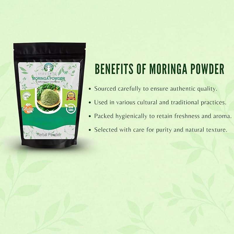 AYURVEDASHREE Moringa Leaf Powder 100 Gm I Moringa Olifera Powder I Lab Tested for Purity I Non GMO I Vegan - Image 5