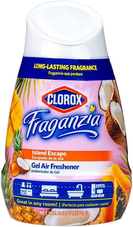 Clorox Fraganzia Gel Air Freshener Cone, Hawaiian Escape Scent - No-Plug, Battery-Free Air Freshener for Small Rooms, Closets, Kitchens, Bathrooms, Offices and More, 6 Ounce - Image 1