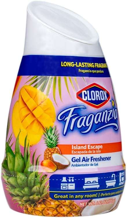 Clorox Fraganzia Gel Air Freshener Cone, Hawaiian Escape Scent - No-Plug, Battery-Free Air Freshener for Small Rooms, Closets, Kitchens, Bathrooms, Offices and More, 6 Ounce - Image 2