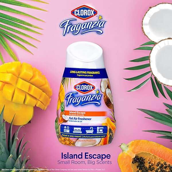 Clorox Fraganzia Gel Air Freshener Cone, Hawaiian Escape Scent - No-Plug, Battery-Free Air Freshener for Small Rooms, Closets, Kitchens, Bathrooms, Offices and More, 6 Ounce - Image 4