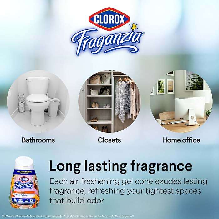 Clorox Fraganzia Gel Air Freshener Cone, Hawaiian Escape Scent - No-Plug, Battery-Free Air Freshener for Small Rooms, Closets, Kitchens, Bathrooms, Offices and More, 6 Ounce - Image 6