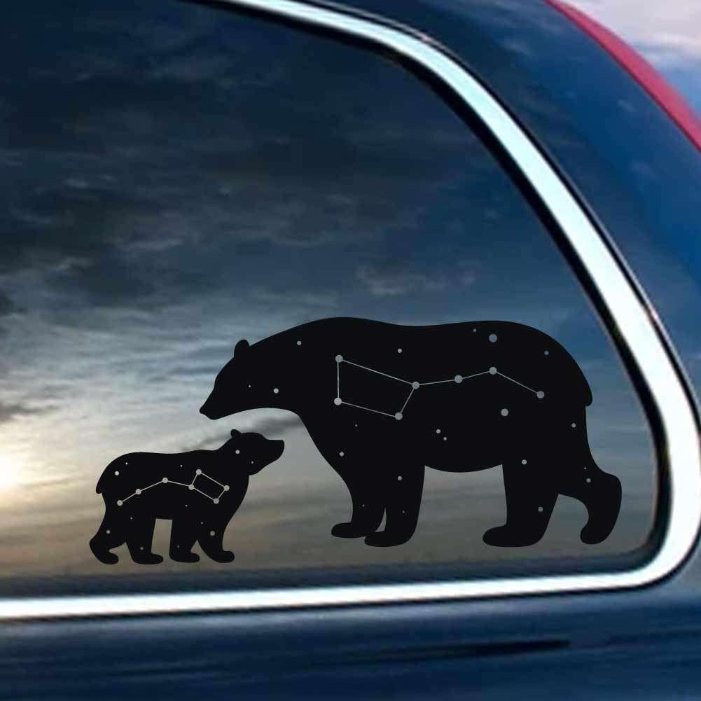 Dark Spark Decals Ursa Major and Minor, Bear Pair Stars 4 inch Black Indoor Outdoor Vinyl Decal - Image 2