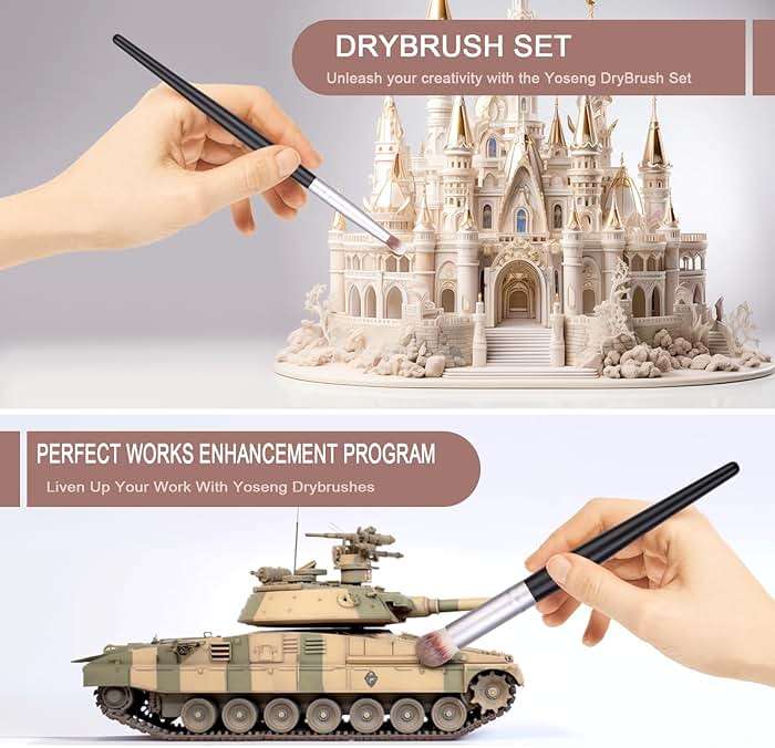Yoseng Drybrush Set - Premium Art Paintbrush Set for Miniatures, Ideal for Detailing - 6 Different Sizes - Image 6