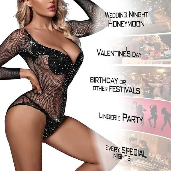 Famstar Sexy Lingerie for Women Naughty Fishnet Lingerie Set Bodysuit Outfits Teddy Babydoll Erotic Mesh Women’s Outfits - Image 6