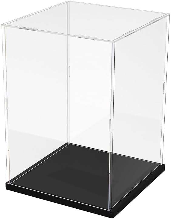 Choowin Acrylic Display Case for Lego Cat 21349, R2D2 75308, Transformers Soundwave 10358, Thickened Clear Acrylic Display Cases for Collectibles, Assemble Dustproof Display Box (Black) - Image 1