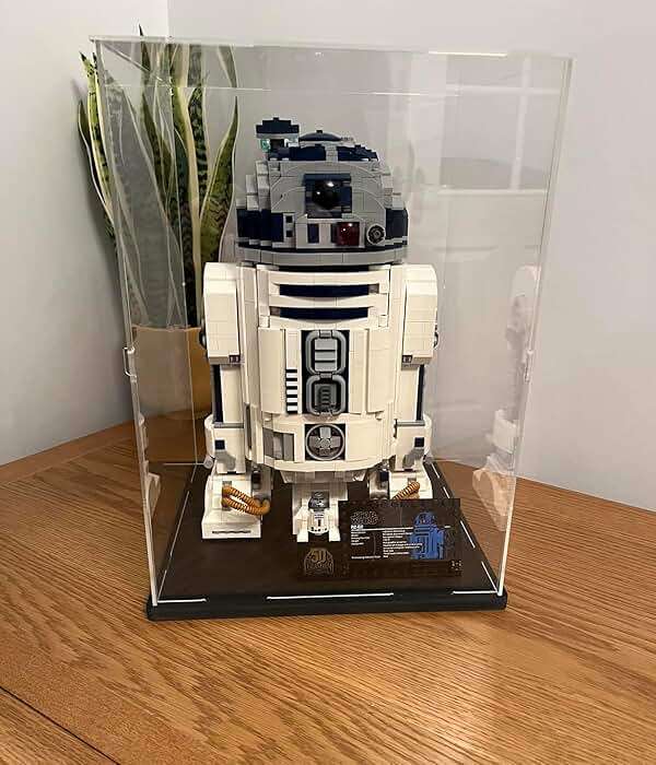 Choowin Acrylic Display Case for Lego Cat 21349, R2D2 75308, Transformers Soundwave 10358, Thickened Clear Acrylic Display Cases for Collectibles, Assemble Dustproof Display Box (Black) - Image 2