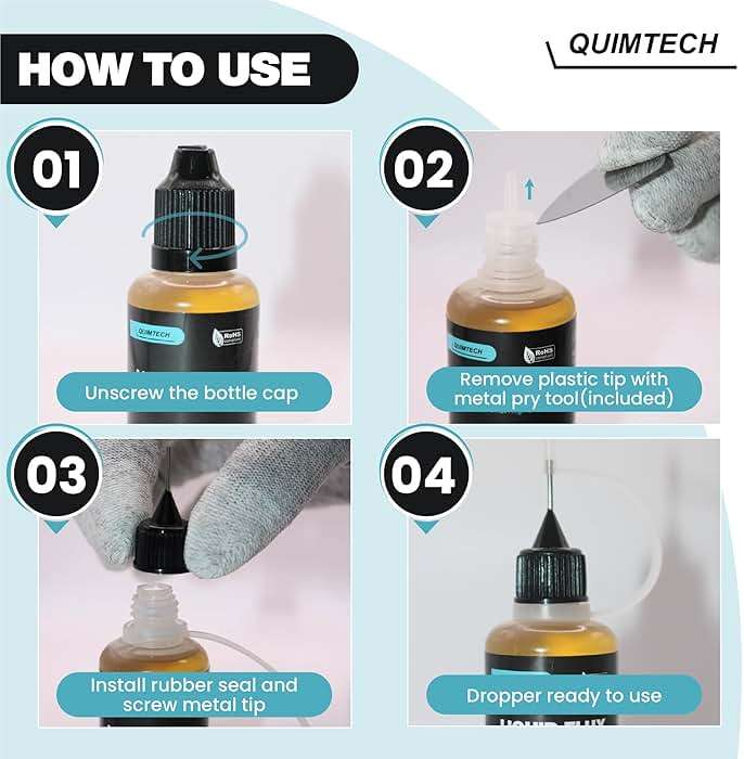 Liquid Solder Flux Dropper (30 ml/1 Oz.) I RMA Liquid Solder Flux I Soldering Flux I Electrical Solder I No Clean Liquid Flux I Rosin Flux I Soldering Flux for Electronics I Lead Free Liquid Solder I - Image 3