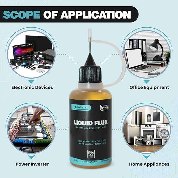 Liquid Solder Flux Dropper (30 ml/1 Oz.) I RMA Liquid Solder Flux I Soldering Flux I Electrical Solder I No Clean Liquid Flux I Rosin Flux I Soldering Flux for Electronics I Lead Free Liquid Solder I - Image 5