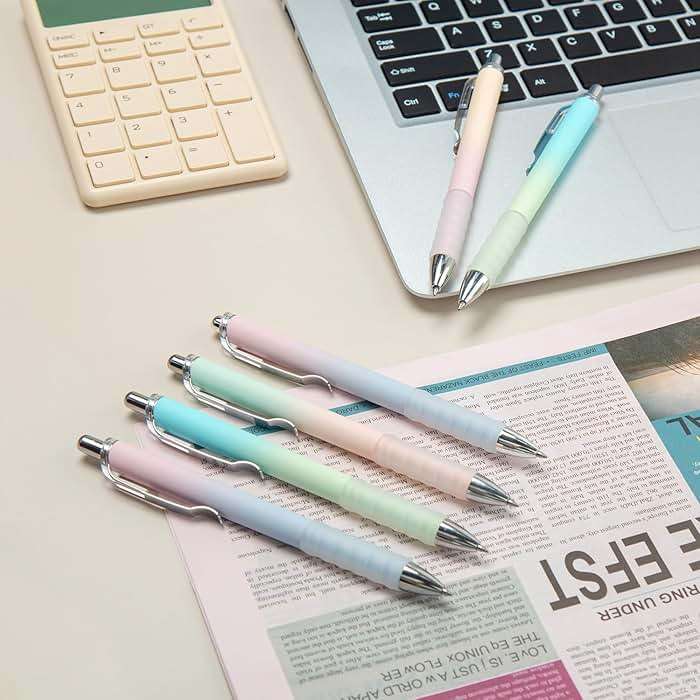 Aisibeiger Gel Pens Fine Point 0.7mm Black Ink Gel Pen Retractable Cute Pens for Smooth Writing School Office Supplies, Pack of 18 - Image 2
