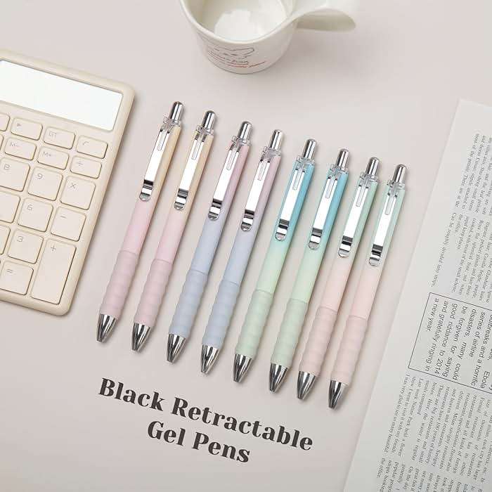 Aisibeiger Gel Pens Fine Point 0.7mm Black Ink Gel Pen Retractable Cute Pens for Smooth Writing School Office Supplies, Pack of 18 - Image 6