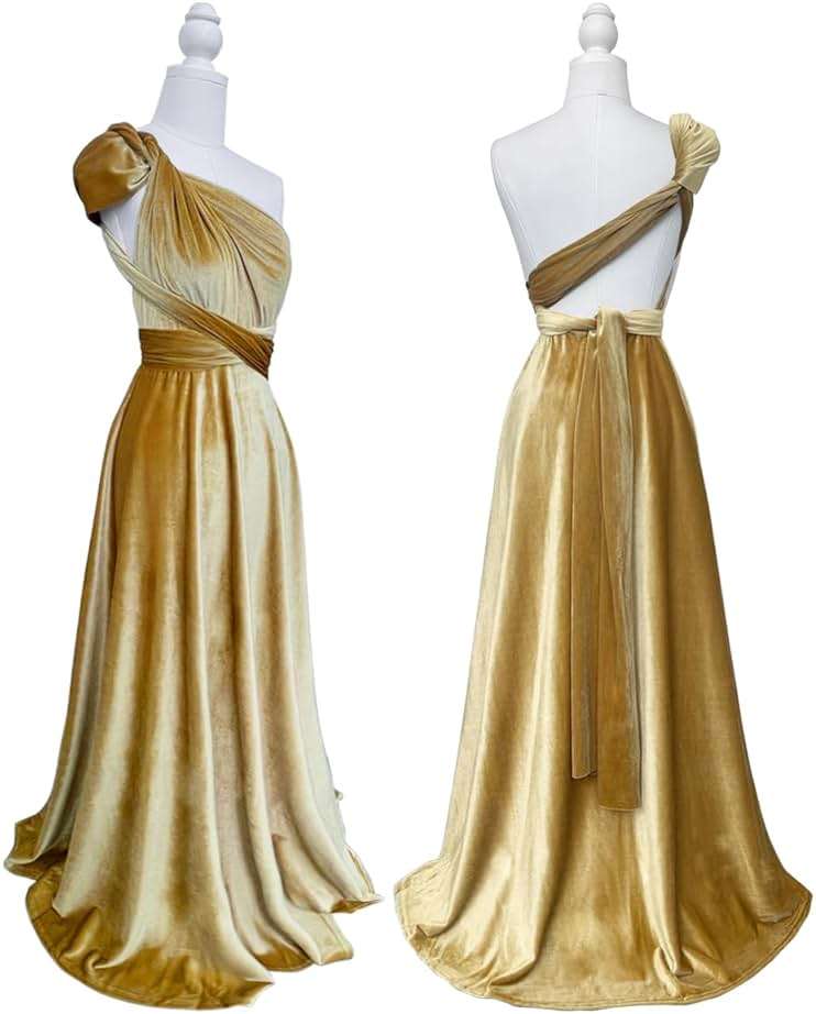 Velvet Infinity Dress with Bandeau, Convertible Bridesmaid Dresses, Multiway Wrap Maxi Long Formal Wedding Guest Dress - Image 3