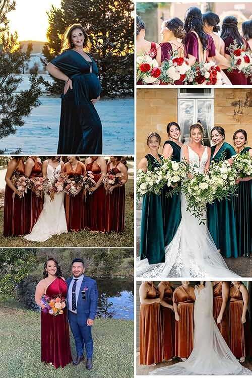 Velvet Infinity Dress with Bandeau, Convertible Bridesmaid Dresses, Multiway Wrap Maxi Long Formal Wedding Guest Dress - Image 4