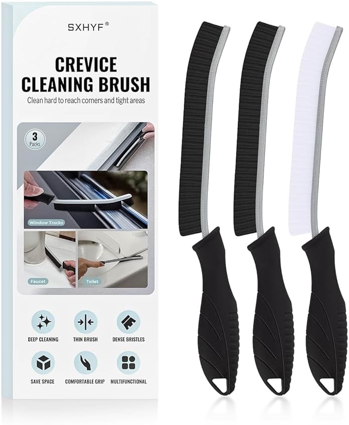 SXhyf Crevice Cleaning Brush - Grout Scrub Brush, House Cleaning Supplies, Gap Cleaning Tools, Home Essentials, Gifts for Women Men, Hard Bristle Crevice Cleaner Brush for Household Use, Bathroom - Product Image