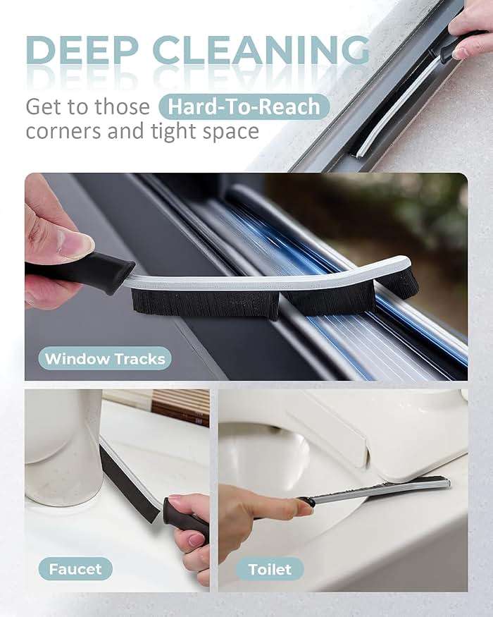 SXhyf Crevice Cleaning Brush - Grout Scrub Brush, House Cleaning Supplies, Gap Cleaning Tools, Home Essentials, Gifts for Women Men, Hard Bristle Crevice Cleaner Brush for Household Use, Bathroom - Image 3