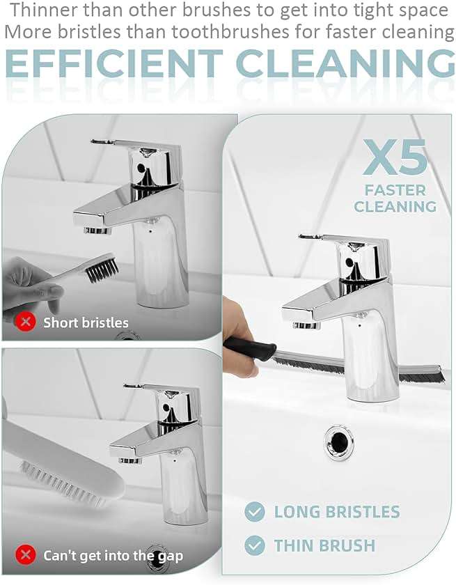 SXhyf Crevice Cleaning Brush - Grout Scrub Brush, House Cleaning Supplies, Gap Cleaning Tools, Home Essentials, Gifts for Women Men, Hard Bristle Crevice Cleaner Brush for Household Use, Bathroom - Image 4