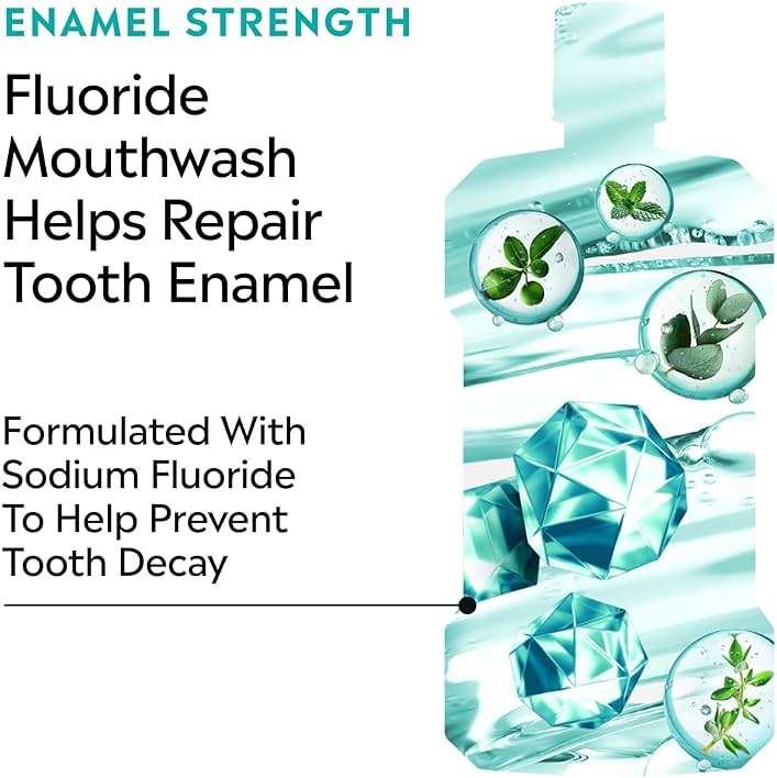 Listerine Clinical Solutions Enamel Strength Mint Oral Rinse, Daily Anticavity Fluoride Mouthwash to Repair Tooth Enamel & Prevent Cavities for Stronger* Teeth, Alpine Mint, 1 L - Image 3