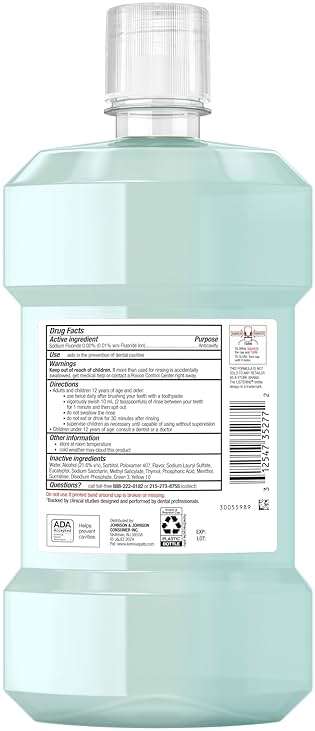 Listerine Clinical Solutions Enamel Strength Mint Oral Rinse, Daily Anticavity Fluoride Mouthwash to Repair Tooth Enamel & Prevent Cavities for Stronger* Teeth, Alpine Mint, 1 L - Image 9