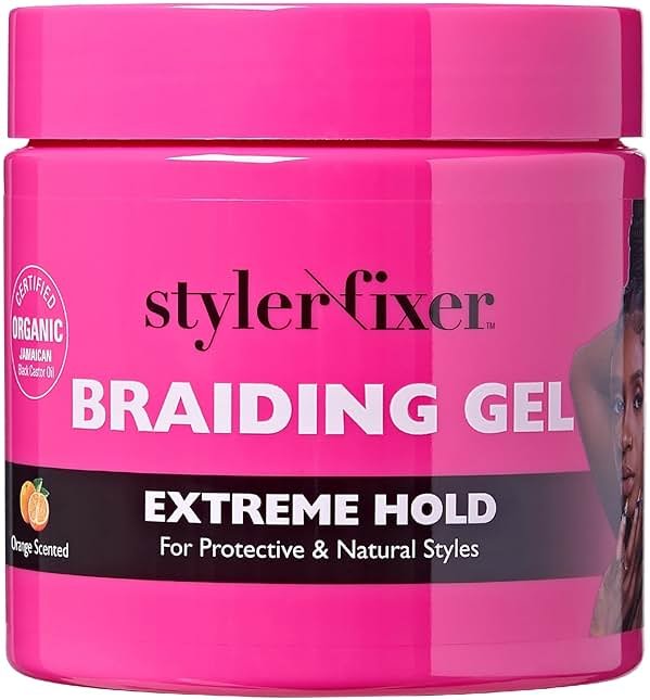 Red by Kiss Braiding Gel Extreme Hold Styler Fixer for Box Braids & Cornrows, Hydrating, Conditioning, Long-Lasting Frizz Control, 4C Moisturizing, Nourishing High Shine (16 fl. oz.) - Product Image