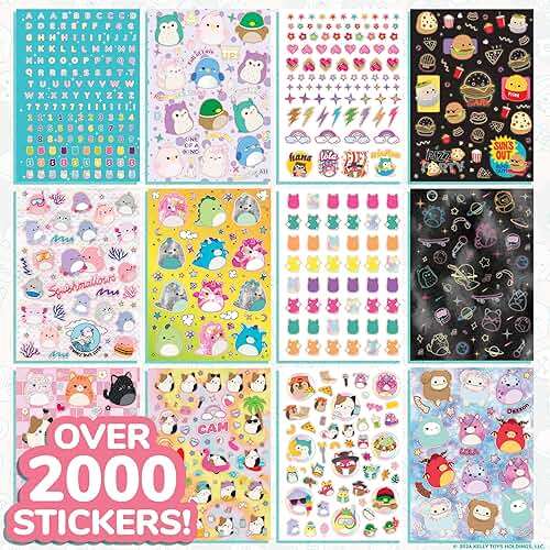 Horizon Group USA Sticker Book with Large and Small Sizes, Kids Stationary for Water Bottle, Notebooks, and Party Favors, Squishmallows - Image 5