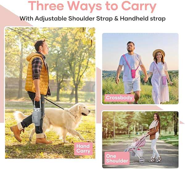 linmaya Water Bottle Carrier Bag for Stanley Cup 40/30oz with Phone Holder Pockets,Neoprene Water Bottle Cross-body Bag with Adjustable Shoulder & Hand Strap Stanley Cup Accessories - Image 8