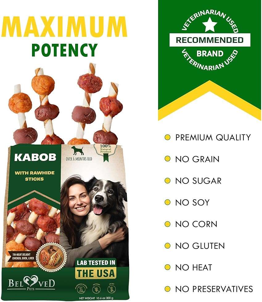 Beloved Pets Dog Treats Rawhide Kabobs with Duck & Chicken Human Grade Meat 10.6 Oz - All Natural & Dried Snacks - Grain Free Long Lasting Chews for Large & Small Dogs - Best Sticks for Training - Image 7