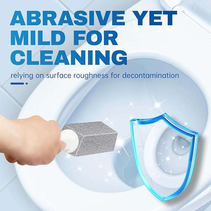 Vacplus Toilet Brush - Toilet Bowl Cleaners with Extra Long Handle, 100% Pumice Stone for Toilet Cleaning, Remove Limescale, Rust, Cleaning Supplies for Toilet, Pool, Bathroom, Sink, 2 Pack - Image 4