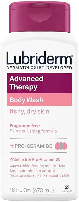 Lubriderm Advanced Therapy Body Wash, Unscented Nourishing Cleanser with Pro-Ceramide, Vitamin E & Pro-Vitamin B5 Gently Cleanses Itchy, Dry Skin, Fragrance Free, Hypoallergenic, 16 fl. oz - Image 1