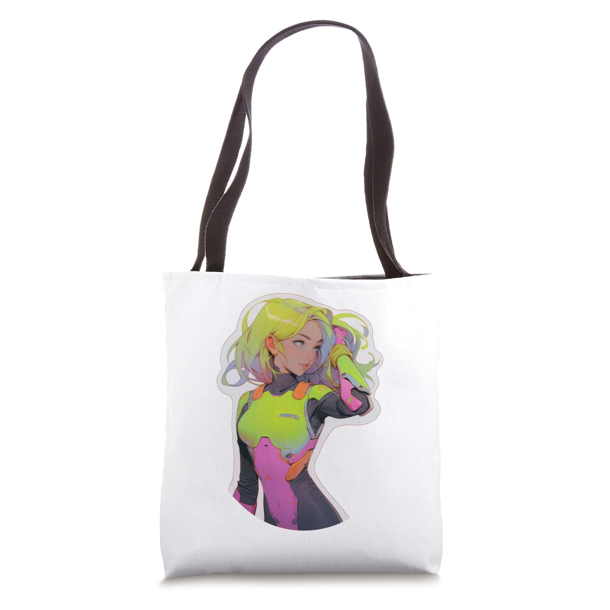 Yellow Hair Cyber-punk Anime & Manga Girl In Cyberware Suit Tote Bag - Image 1
