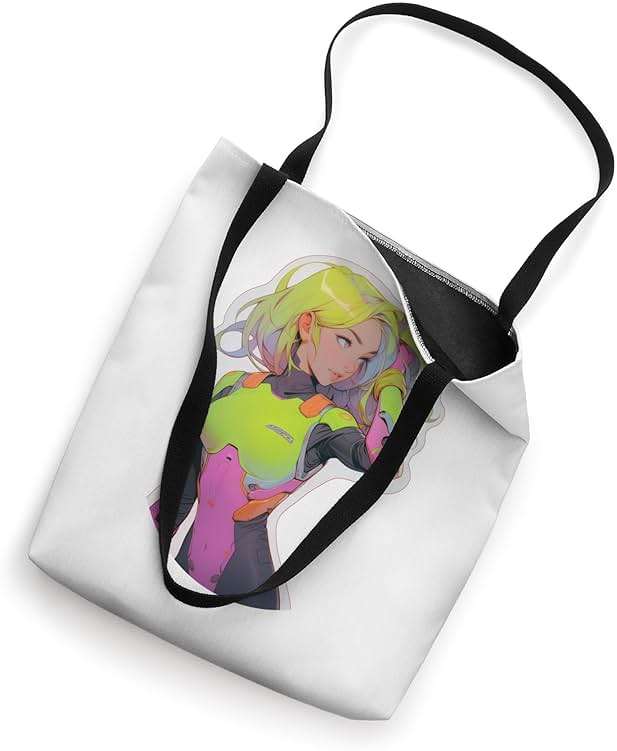 Yellow Hair Cyber-punk Anime & Manga Girl In Cyberware Suit Tote Bag - Image 2