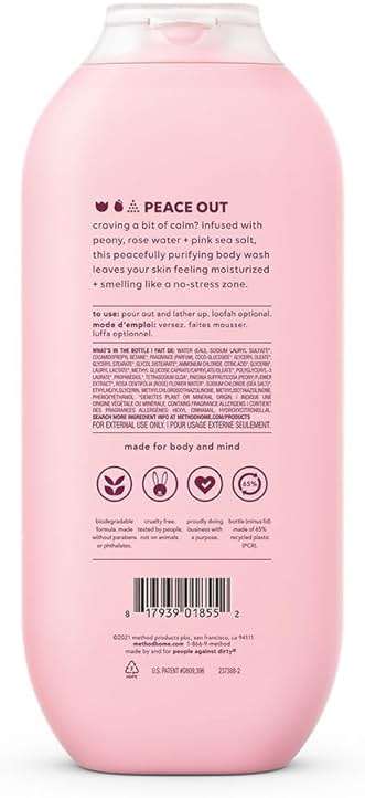 Method Body Wash, Pure Peace, Paraben and Phthalate Free, 18 oz (Pack of 1) - Image 2