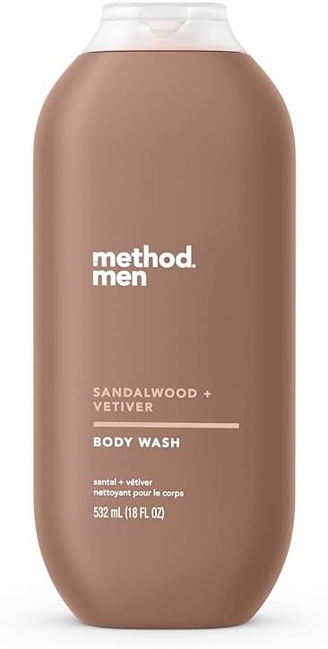 Method Men Body Wash, Sandalwood + Vetiver, Paraben and Phthalate Free, 18 fl oz (Pack of 1) - Product Image