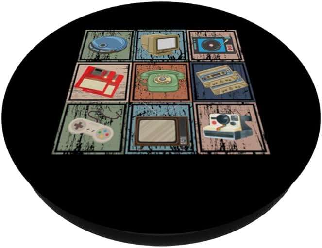 Vintage Electronic Devices 80s and 90s Camera Cassette Tape PopSockets Standard PopGrip - Image 2