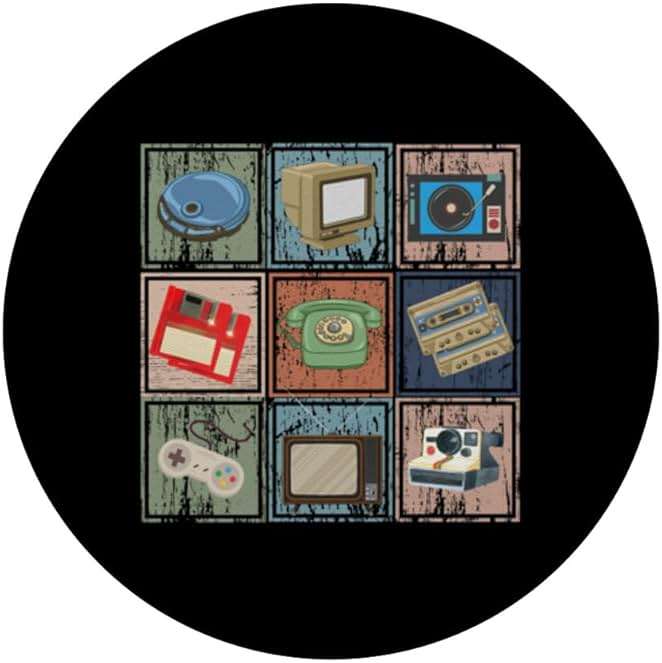 Vintage Electronic Devices 80s and 90s Camera Cassette Tape PopSockets Standard PopGrip - Image 3