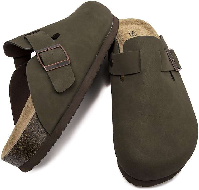 Vayfio Suede Clogs Potato Shoes Cork Footbed Sandals Comfort Mules with Arch Support Slip On Slippers - Image 3