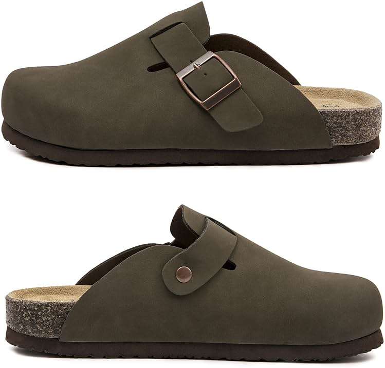 Vayfio Suede Clogs Potato Shoes Cork Footbed Sandals Comfort Mules with Arch Support Slip On Slippers - Image 4