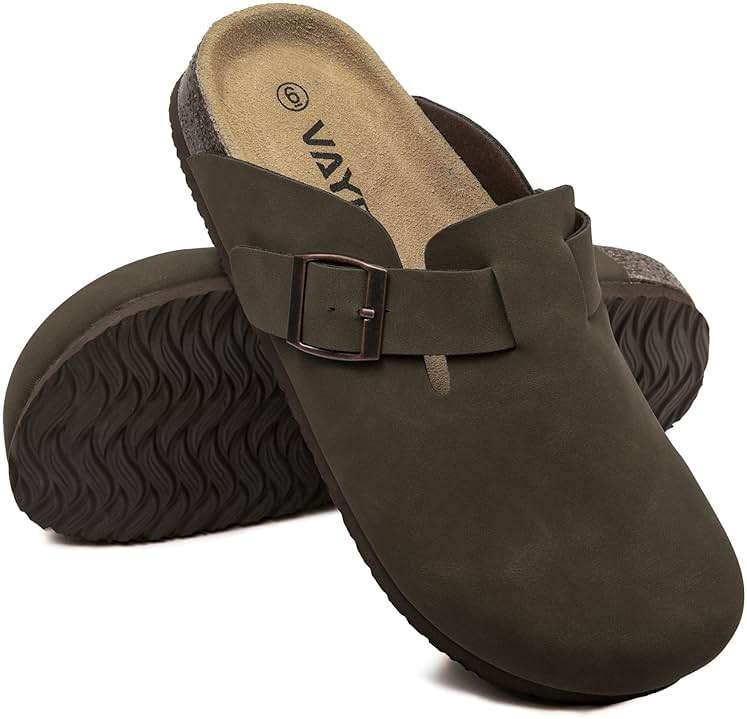 Vayfio Suede Clogs Potato Shoes Cork Footbed Sandals Comfort Mules with Arch Support Slip On Slippers - Image 5