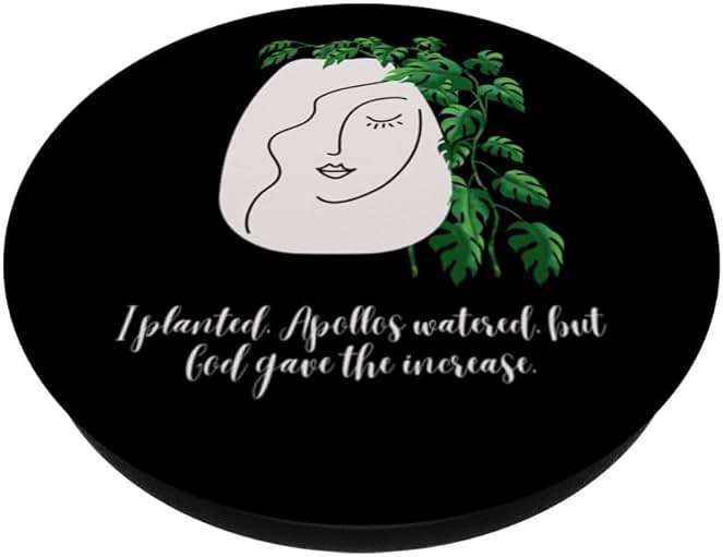 Face Planters Flower Pots Head Woman With Straight Hair PopSockets Standard PopGrip - Image 2