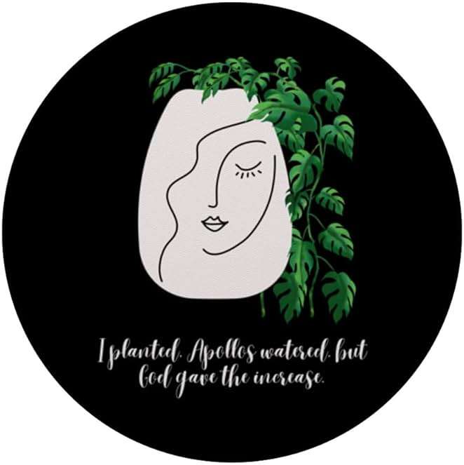 Face Planters Flower Pots Head Woman With Straight Hair PopSockets Standard PopGrip - Image 3