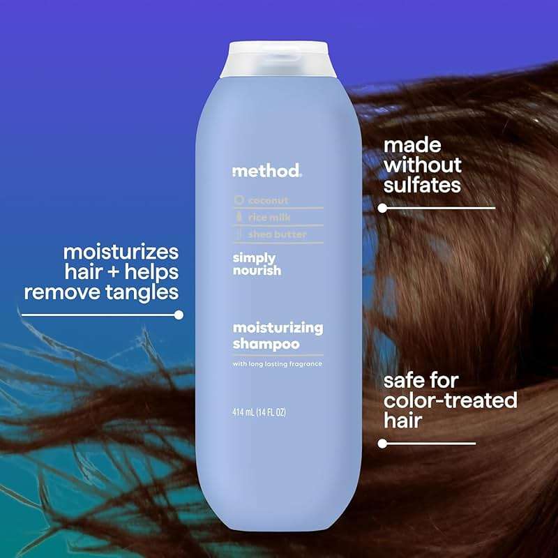 Method Moisturizing Shampoo, Simply Nourish - Hydrates and Revives Dry Hair, Safe for Color-Treated Hair – Sulfate Free and Cruelty Free - 14 oz - Image 5