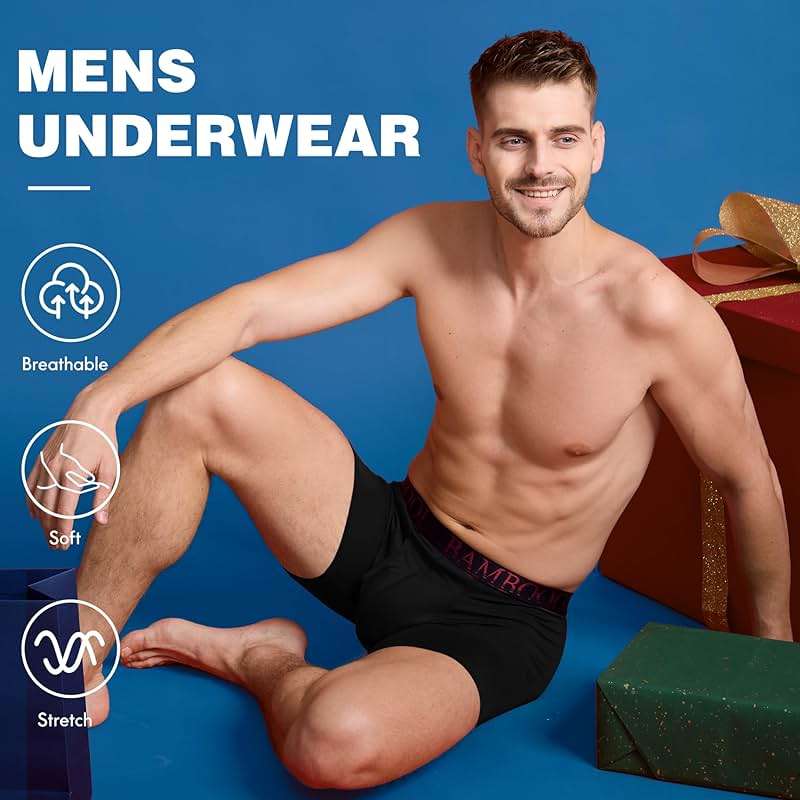 BAMBOO COOL Men's Ultra ComfortSoft Underwear, Moisture Wicking & Breathable No Ride Up Boxer Briefs with Fly, Multipack - Image 2