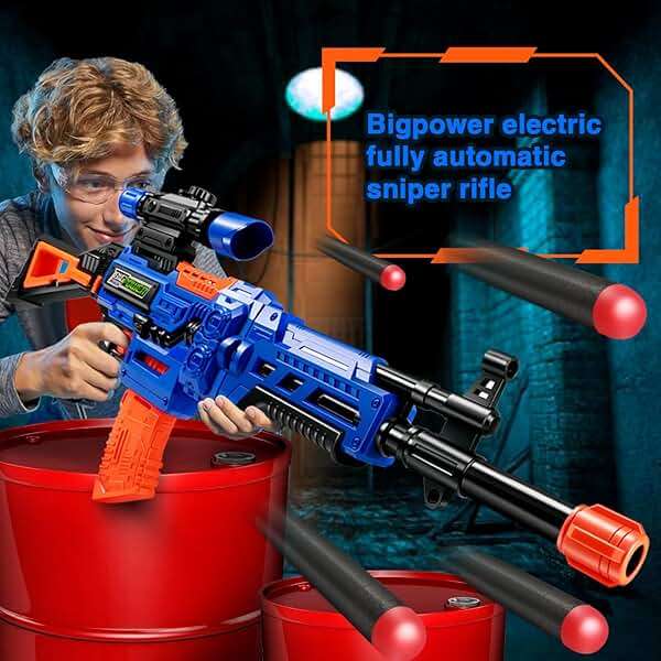 Bigpower Electric Kids Toy Sniper Rifle with Scope Tactical Vest Kit,Automatic Kids Sniper Rifle Toys Guns for Kids Age 8 9 10 11 12 13 14 Year Old Boys Toys Birthday Gift Ideas Dart Gun 2 Magazines - Image 7