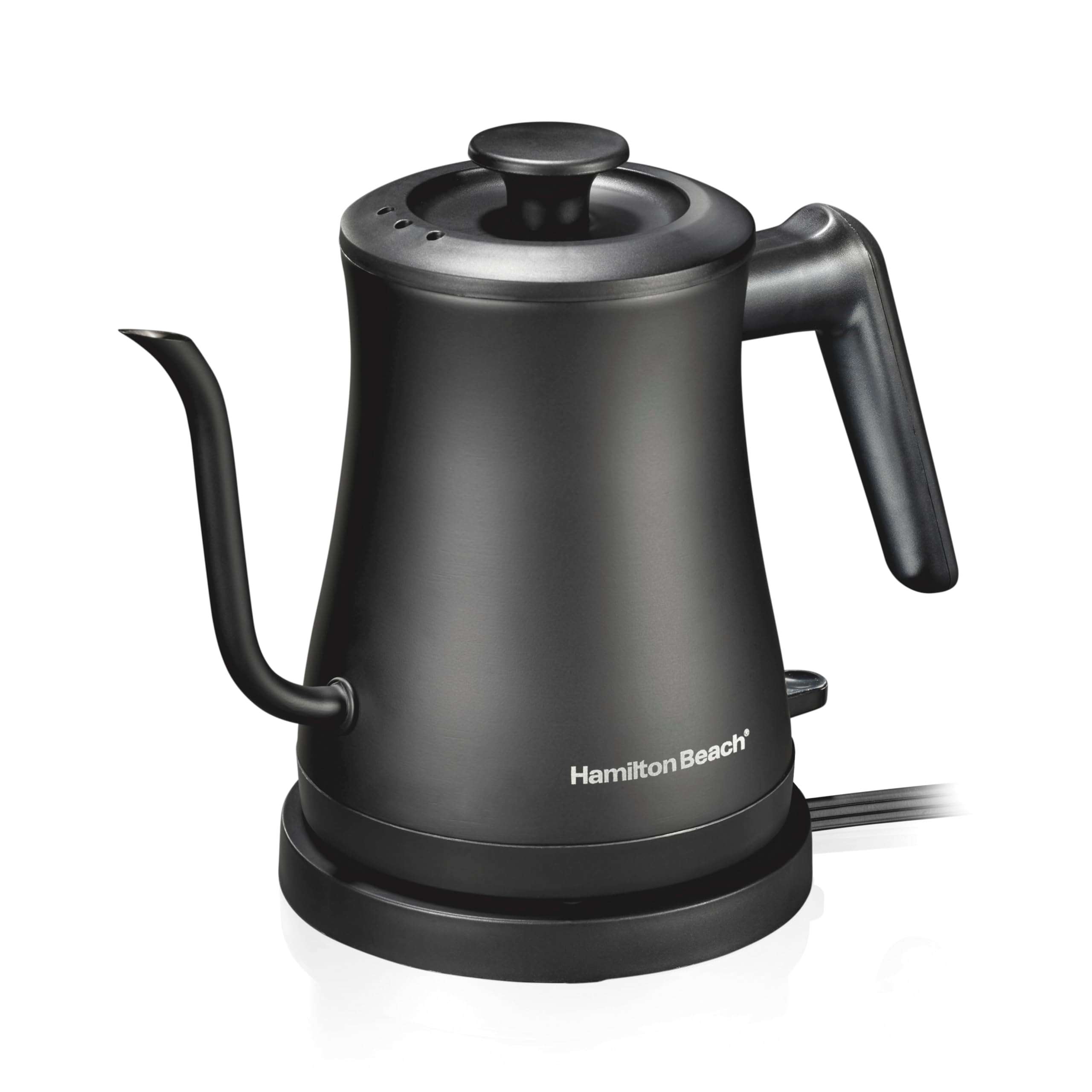 Hamilton Beach Compact 20 oz. / 0.6 Liter Gooseneck Electric Kettle for Boiling Water, Pour Over Coffee, Tea, Ultra Fast Heating With 1200 Watts, Stainless Steel BPA-Free Interior, Black (41045) - Image 1