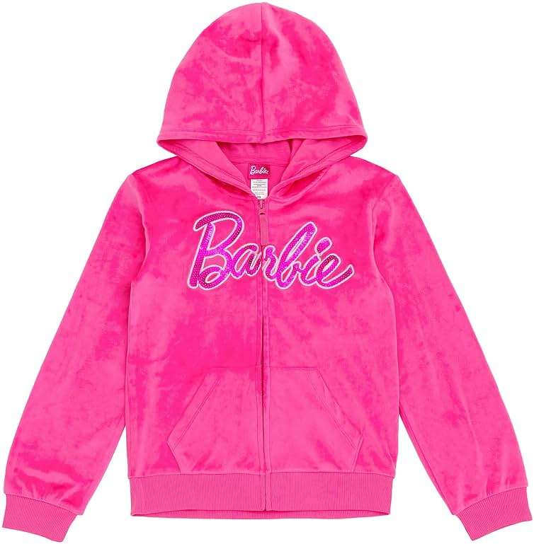 Barbie Velour Matching Family Zip Up Hoodie Pants Outfit Set Newborn to Adult Sizes (Newborn - 2XL) - Image 2