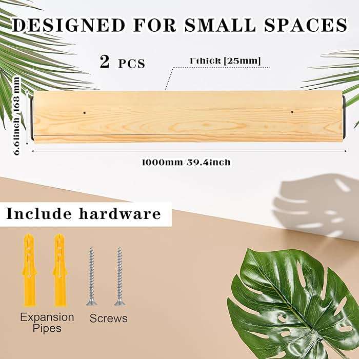 Mifoci 2 Pcs Wall Mounted Shoe Rack Organizer Wooden Modern Compact Wall Space Saving Shoe Holder Storage for Sneaker Footwear Slipper Boots Entryway Narrow Spaces Hallway(39.37'' Long) - Image 3