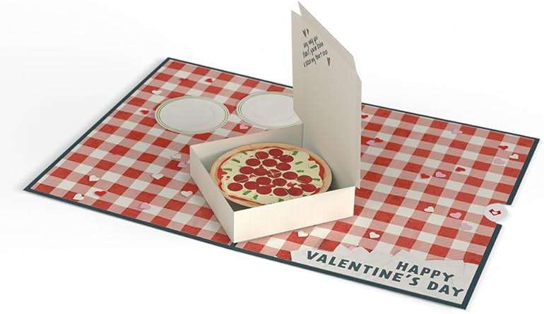 Lovepop Valentines Day Card for Her, Him - 3D Romantic Greeting Pop-Up Cards - You've Stolen a Pizza my Heart - 5" x 7" - Blank Notecard & Envelope Included - Image 8