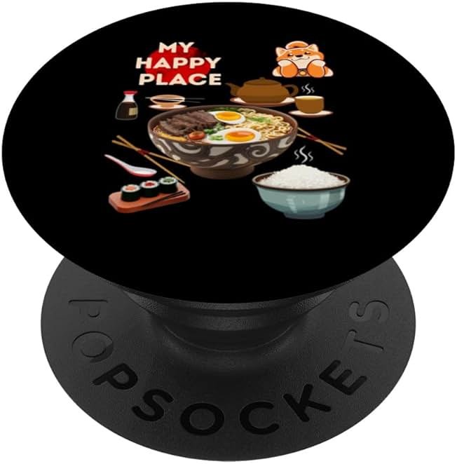 Japanese Ramen Noodle Soup Bowl Sushi Meal Lovers Gifts PopSockets Standard PopGrip - Product Image
